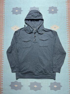 Vintage ecko unlimited hoodie Henley pullover y2k streetwear dark gray adult XL